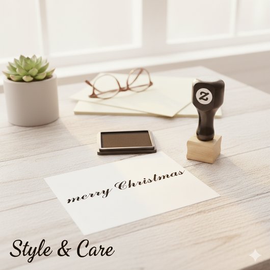 Classic Elegant Merry Christmas Script ラバースタンプ