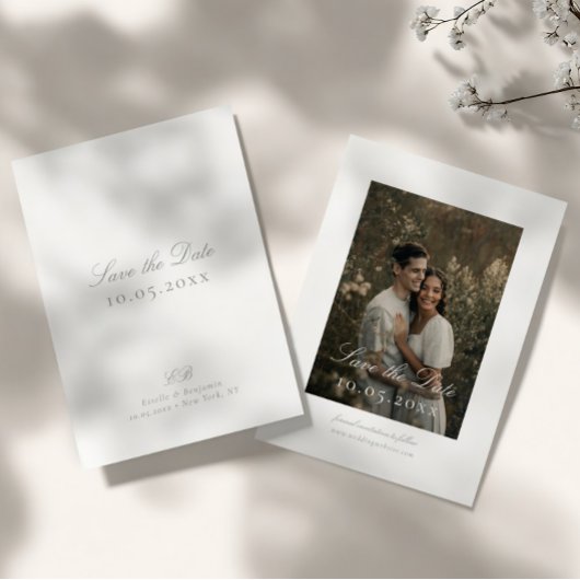 Classic Elegant Minimalist DIY Wedding セーブザデート