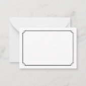 Classic Elegant Monogram Black White Two Border ノートカード (裏面)