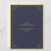 Classic Elegant navy-blue and Gold vintage Wedding (裏面)