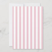 Classic Elegant Pink Stripes Girl Baby Shower 招待状 (裏面)