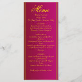 Classic & Elegant Red and Gold Wedding Menu Card メニュー (正面)
