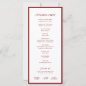 Classic Elegant Red Wedding Programs (裏面)