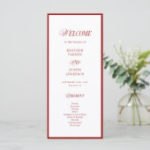 Classic Elegant Red Wedding Programs (スタンド正面)