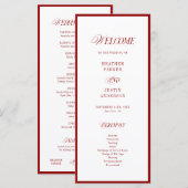 Classic Elegant Red Wedding Programs (正面/裏面)