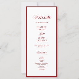 Classic Elegant Red Wedding Programs