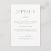 Classic Elegant⎮Sage Green Striped Wedding Details エンクロージャーカード (正面)