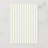 Classic Elegant⎮Sage Green Striped Wedding Details エンクロージャーカード (裏面)