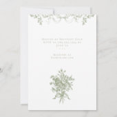 Classic Elegant Sage Oval Ribbon Bridal Shower 招待状 (裏面)