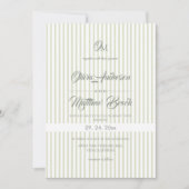 Classic Elegant⎮Sage Stripe Wedding  Invitation 招待状 (正面)