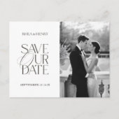 Classic Elegant Save Our Date Photo Postcard  ポストカード (正面)