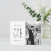 Classic Elegant Save Our Date Photo Postcard  ポストカード (スタンド正面)