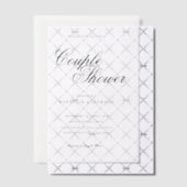 Classic Elegant Script Couple Shower ベラム紙招待状 (オフセット (招待状))