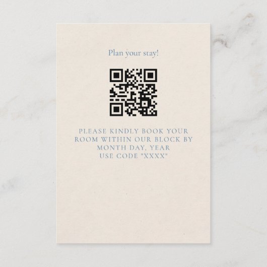 Classic Elegant Script Dusty Blue エンクロージャーカード (裏面)