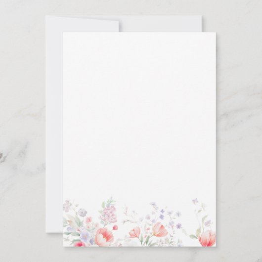 Classic elegant script floral retirement party 招待状 (裏面)