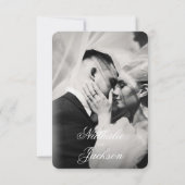 Classic Elegant Script Photo Wedding Save the Date セーブザデート (裏面)