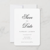 Classic Elegant Script Photo Wedding Save the Date セーブザデート (正面)