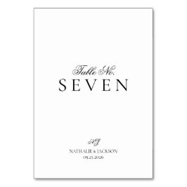 Classic Elegant Script Wedding テーブルナンバー