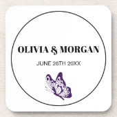 Classic Elegant Script Wedding Rehearsal Paper コースター (正面)