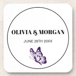 Classic Elegant Script Wedding Rehearsal Paper コースター