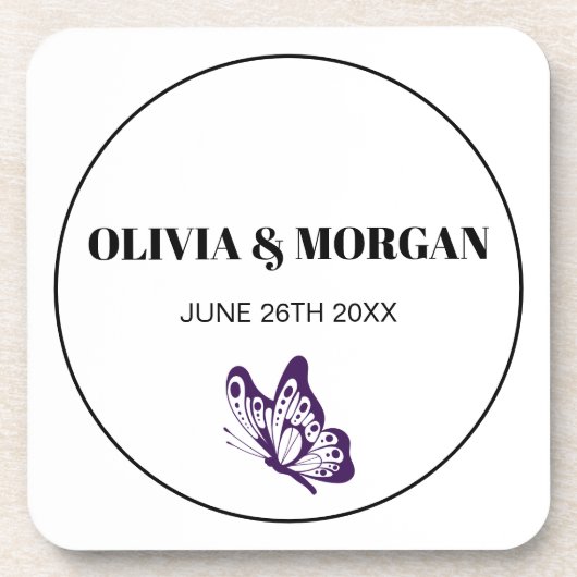 Classic Elegant Script Wedding Rehearsal Paper コースター (正面)