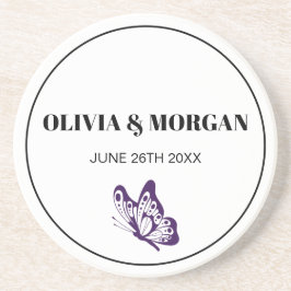 Classic Elegant Script Wedding Rehearsal Sandstone コースター