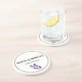 Classic Elegant Script Wedding Rehearsal Sandstone コースター (側面)