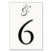 Classic Elegant Simple White Wedding Table Card テーブルナンバー (正面)