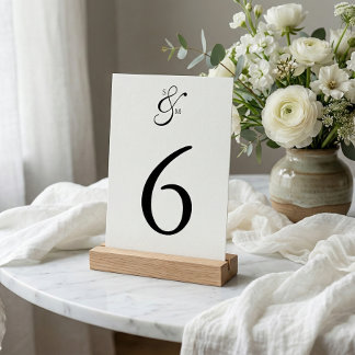 Classic Elegant Simple White Wedding Table Card テーブルナンバー