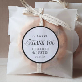 Classic Elegant Sweet Thank You Wedding Favor ラウンドシール