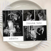 Classic Elegant Typography Photo Collage Wedding サンキューカード