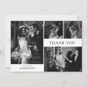 Classic Elegant Typography Photo Collage Wedding サンキューカード (正面)