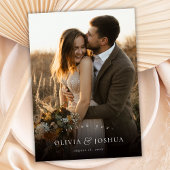 Classic Elegant Typography Single Photo Wedding サンキューカード