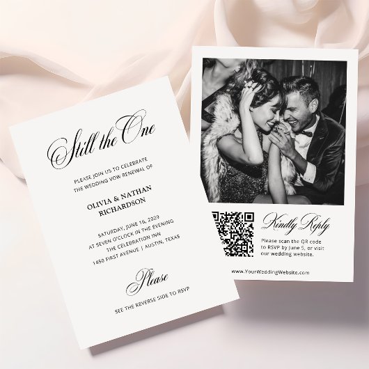 Classic Elegant Vow Renewal | Photo QR Code RSVP 招待状