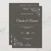 Classic Elegant Wedding Invitation | Modern 招待状 (正面/裏面)