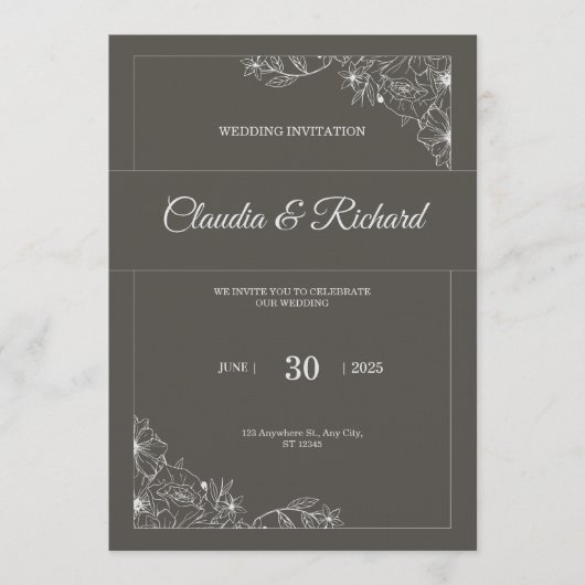 Classic Elegant Wedding Invitation | Modern 招待状 (正面)