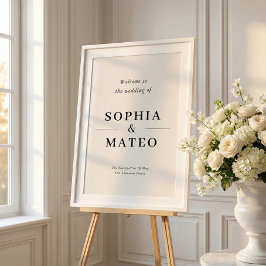Classic Elegant Wedding Welcome Sign ポスター