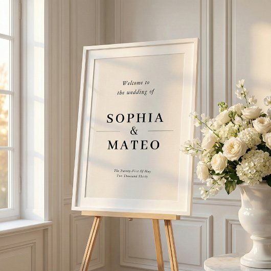 Classic Elegant Wedding Welcome Sign ポスター