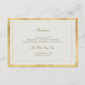 Classic Elevated Gold Ecru Frame Wedding Reception エンクロージャーカード (正面)