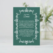 Classic Emerald Green Ornately Framed Wedding エンクロージャーカード (スタンド正面)