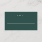Classic Emerald Green Simple Wedding プレイスカード (正面)