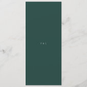Classic Emerald Green Simple Wedding メニュー (裏面)