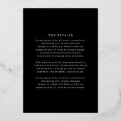 Classic Emerald Green Simple Wedding 箔招待状 (裏面)