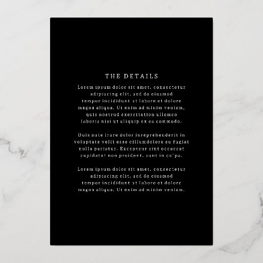 Classic Emerald Green Simple Wedding 箔招待状 (裏面)