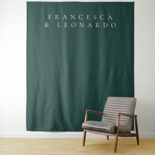 Classic Emerald Green Simple Wedding Backdrop タペストリー (インサイチュ)