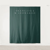 Classic Emerald Green Simple Wedding Backdrop タペストリー (正面)