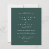Classic Emerald Green Simple Wedding Invitation (正面)