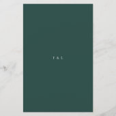 Classic Emerald Green Simple Wedding Menu (裏面)