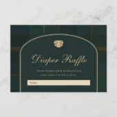 Classic Equestrian Polo Tartan Plaid Diaper Raffle エンクロージャーカード (正面)
