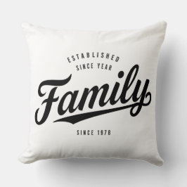 Classic Established Date Family Name Sign | Since  クッション